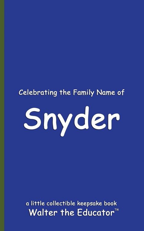 Produktbild: Celebrating the Family Name of Snyder