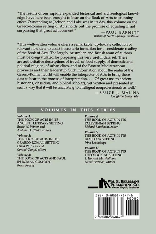 Produktbild: The Book of Acts in Its Graeco-Roman Setting