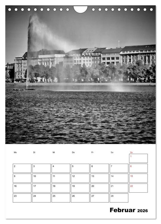 Produktbild: HAMBURG Monochrome Ansichten (Wandkalender 2026 DIN A4 hoch), CALVENDO Monatskalender