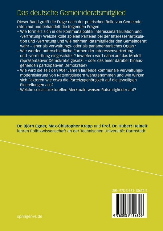 Produktbild: Das deutsche Gemeinderatsmitglied