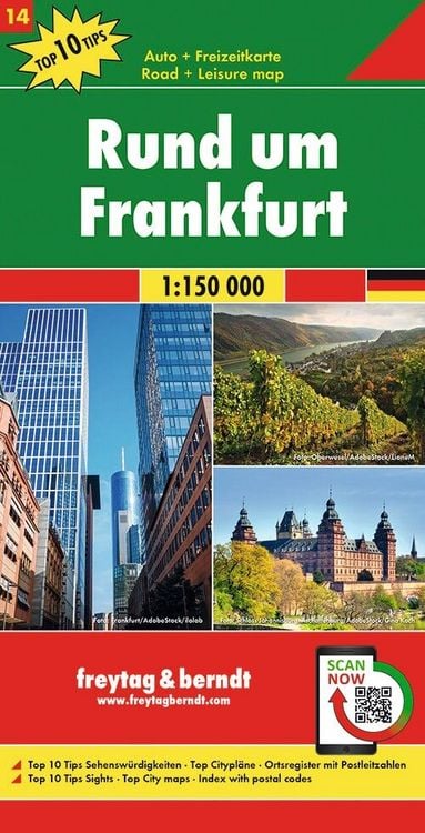 Produktbild: Freytag & berndt Stra&szlig;enkarte Rund um Frankfurt 1:150.000