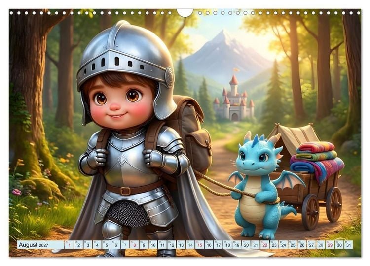 Produktbild: Kleiner Ritter - Jahresreise (Wandkalender 2027 DIN A3 quer), CALVENDO Monatskalender