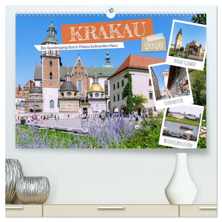 Produktbild: Krakau. Ein Spaziergang durch Polens kulturelles Herz (hochwertiger Premium Wandkalender 2026 DIN A2 quer), Kunstdruck in Hochglanz