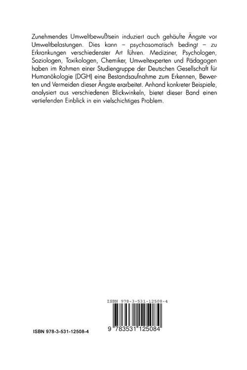 Produktbild: Umweltbelastungen und &Auml;ngste