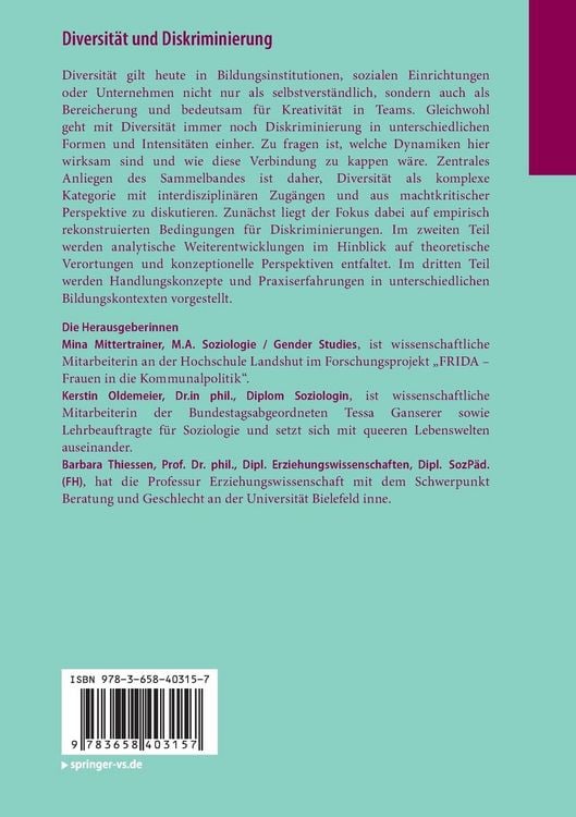 Produktbild: Diversit&auml;t und Diskriminierung