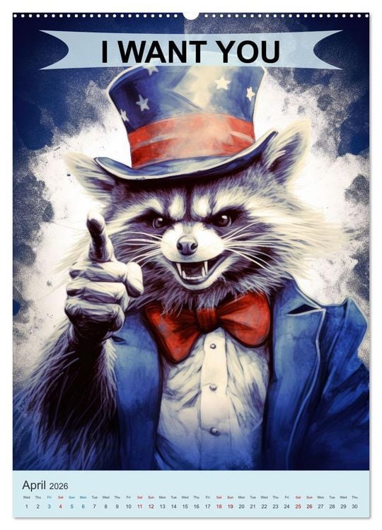 Produktbild: I want you animals (Wall Calendar 2026 DIN A2 portrait), CALVENDO 12 Month Wall Calendar
