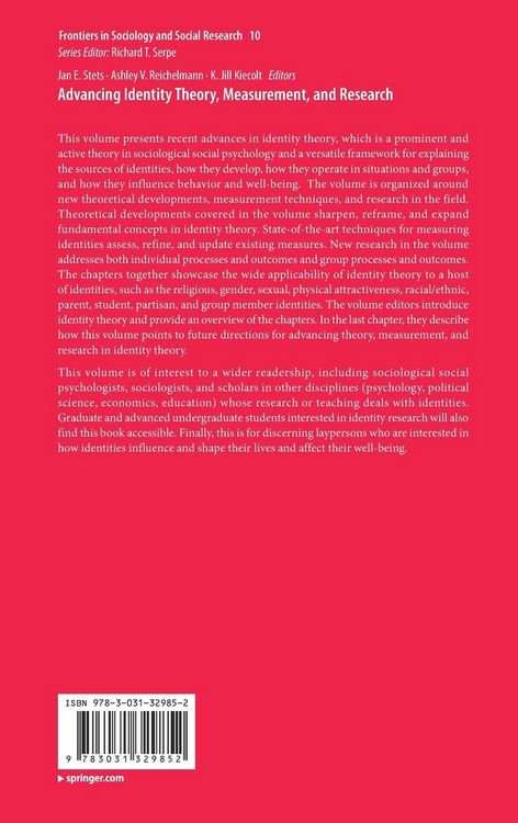 Produktbild: Advancing Identity Theory, Measurement, and Research