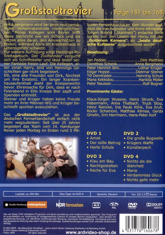 Produktbild: Gro&szlig;stadtrevier - Box 10/Folge 151-163 [4 DVDs] - Softbox