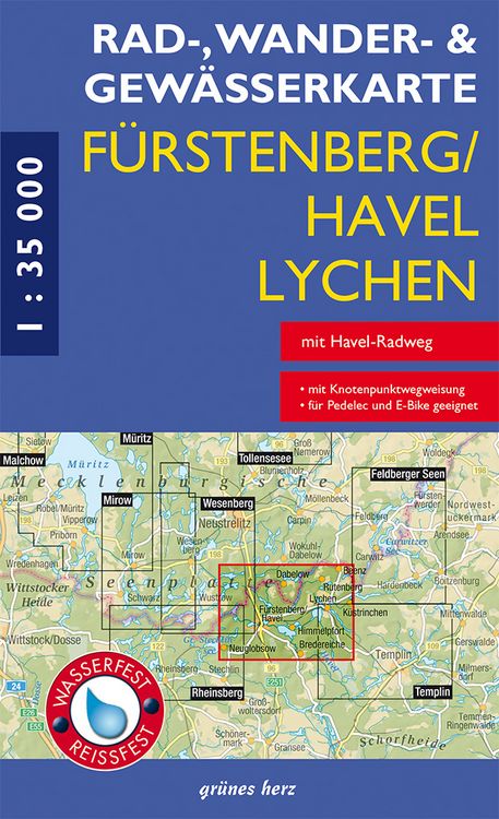 Produktbild: Rad-, Wander- und Gew&auml;sserkarte F&uuml;rstenberg/Havel, Lychen