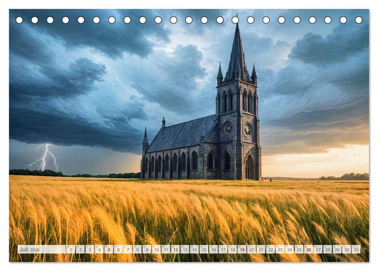 Produktbild: Fl&uuml;stern der Verg&auml;nglichkeit - Gothic Dark Nature Landschaften (Tischkalender 2026 DIN A5 quer), CALVENDO Monatskalender