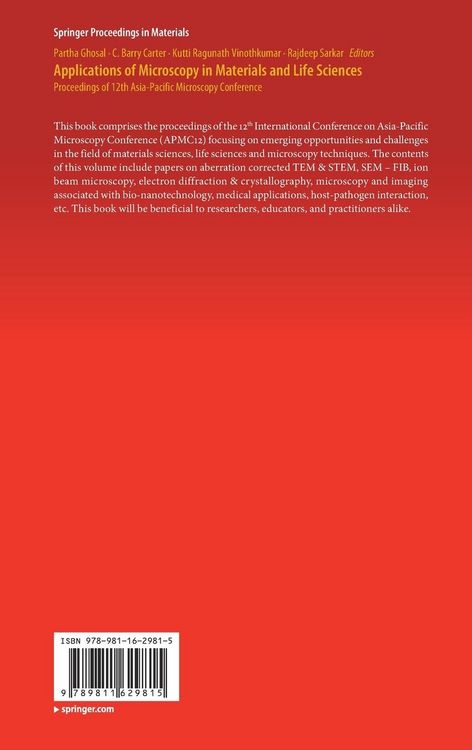 Produktbild: Applications of Microscopy in Materials and Life Sciences