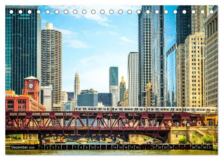 Produktbild: Chicago Impressionen (Tischkalender 2026 DIN A5 quer), CALVENDO Monatskalender