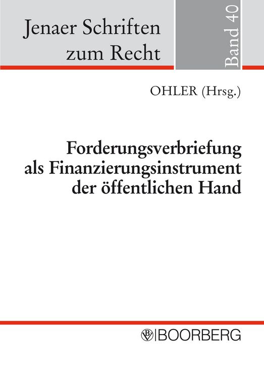 Produktbild: Forderungsverbriefung als Finanzierungsinstrument der &ouml;ffentlichen Hand