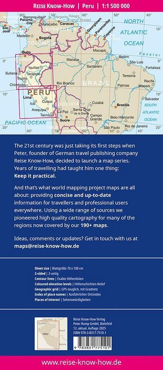 Produktbild: Reise Know-How Landkarte Peru (1:1.500.000)