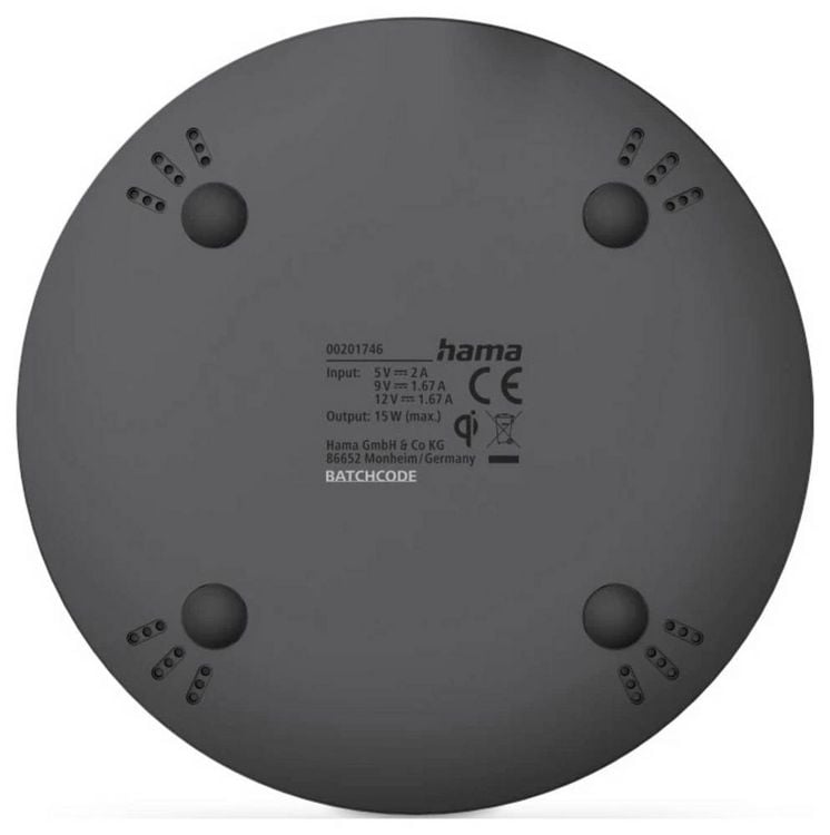 Produktbild: Hama Induktions-Ladeger&auml;t 15 W 201746 00201746 Ausg&auml;nge Induktionslade-Standard Schwarz
