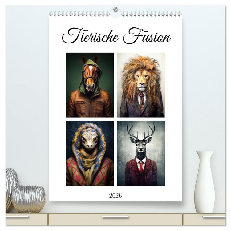 Produktbild: Tierische Fusion (hochwertiger Premium Wandkalender 2026 DIN A2 hoch), Kunstdruck in Hochglanz