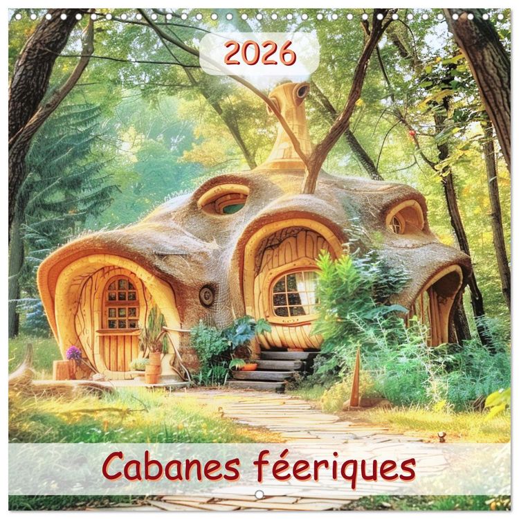 Produktbild: Cabanes f&eacute;eriques (Calendrier mural carr&eacute; 2026 30x30 cm) Calendrier double avec une page pour vos prises de notes