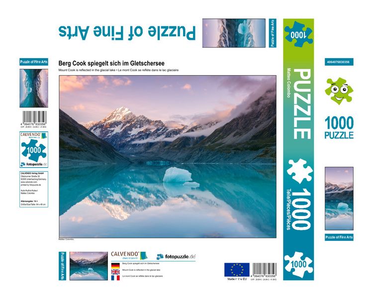 Produktbild: CALVENDO Puzzle Berg Cook spiegelt sich im Gletschersee 1000 Teile Lege-Gr&ouml;&szlig;e 640 x 480 cm Foto-Puzzle Bild von Matteo Colombo