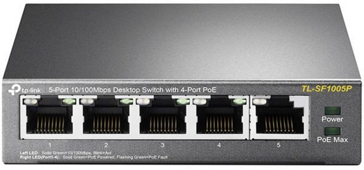 Produktbild: TP-LINK TL-SF1005P TL-SF1005P Netzwerk Switch 5 Port PoE-Funktion