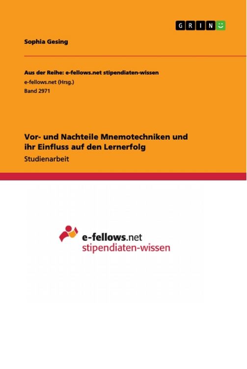 Produktbild: Vor- und Nachteile Mnemotechniken und ihr Einfluss auf den Lernerfolg
