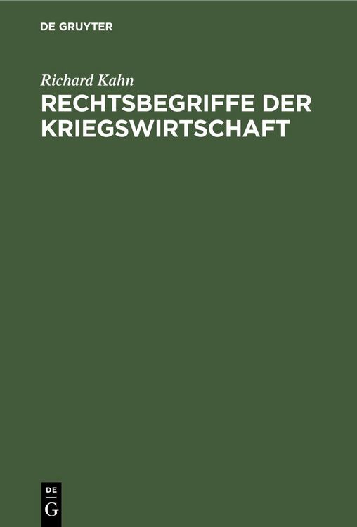 Produktbild: Rechtsbegriffe der Kriegswirtschaft