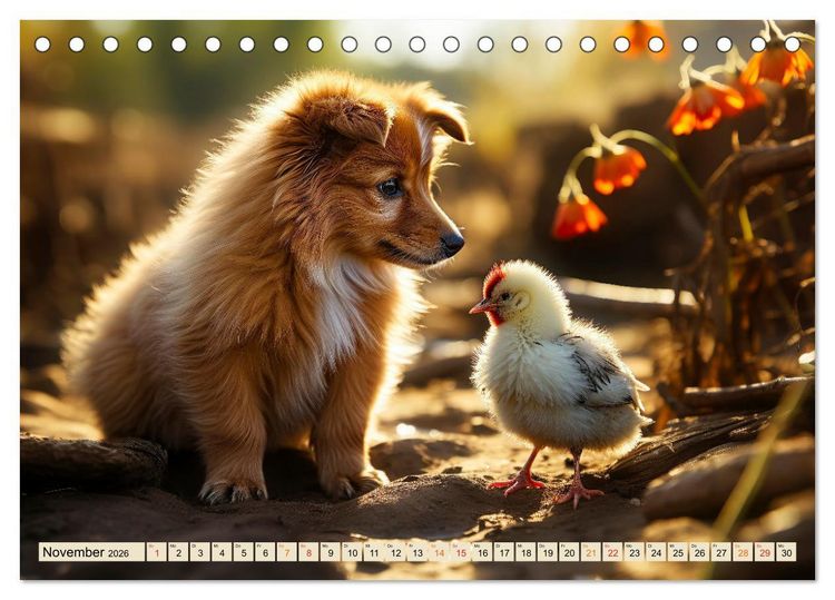 Produktbild: Viele Tiere auf dem Bauernhof (Tischkalender 2026 DIN A5 quer), CALVENDO Monatskalender