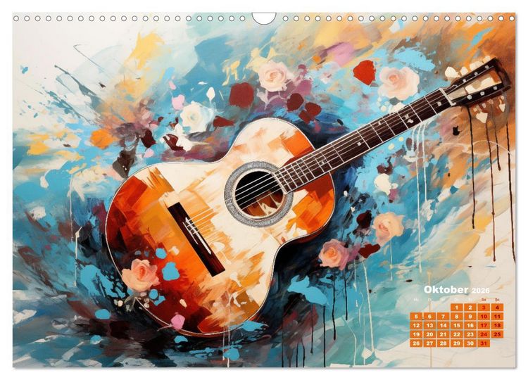 Produktbild: Sechs Saiten, Zw&ouml;lf Monate - Der Gitarrenkalender (Wandkalender 2026 DIN A3 quer), CALVENDO Monatskalender