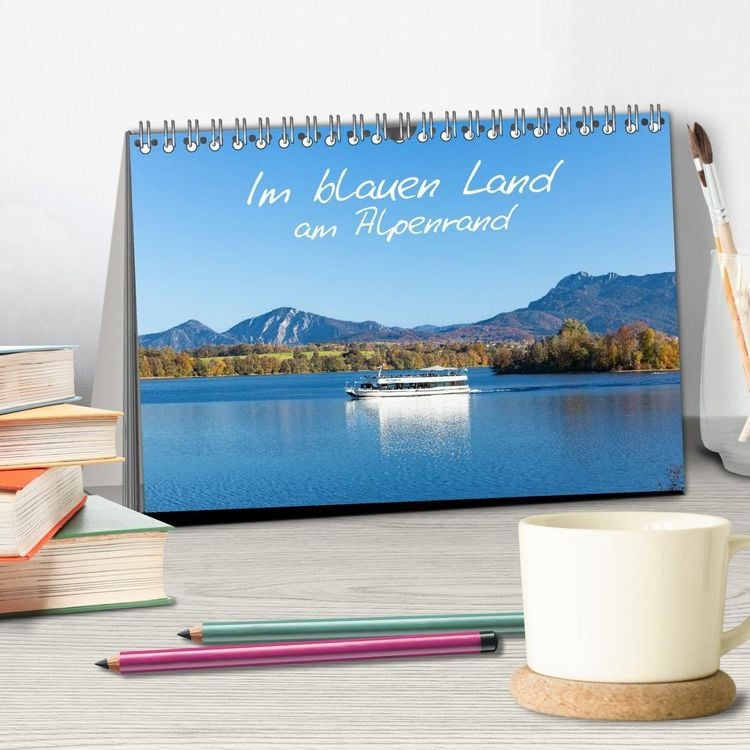 Produktbild: Im blauen Land am Alpenrand (Tischkalender 2027 DIN A5 quer), CALVENDO Monatskalender