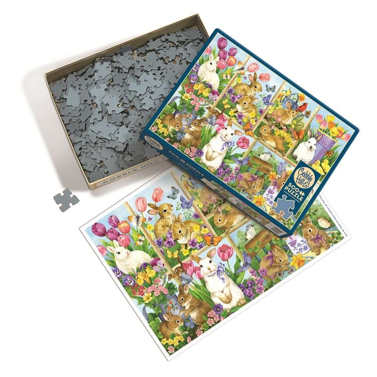Produktbild: COBBLE HILL PUZZLES - Hasen im Tulpenbeet 500 Teile