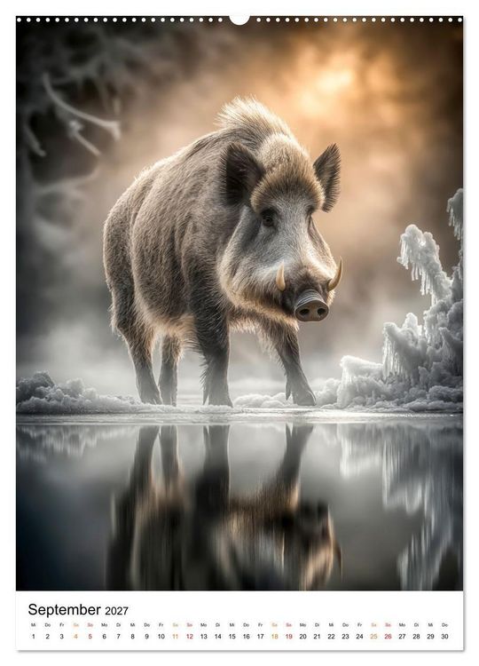 Produktbild: Tiere im Winter - eisige Eleganz (hochwertiger Premium Wandkalender 2027 DIN A2 hoch), Kunstdruck in Hochglanz