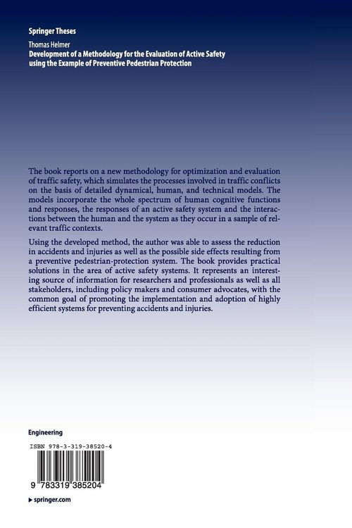 Produktbild: Development of a Methodology for the Evaluation of Active Safety using the Example of Preventive Pedestrian Protection