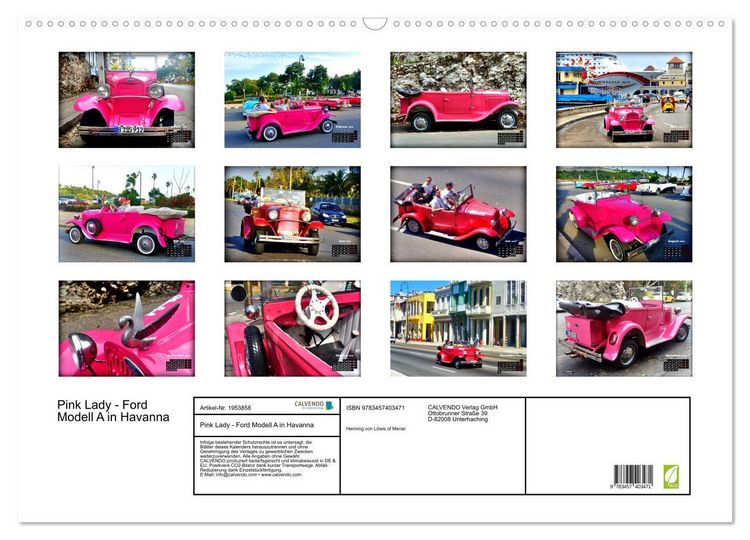Produktbild: Pink Lady - Ford Modell A in Havanna (Wandkalender 2026 DIN A2 quer), CALVENDO Monatskalender