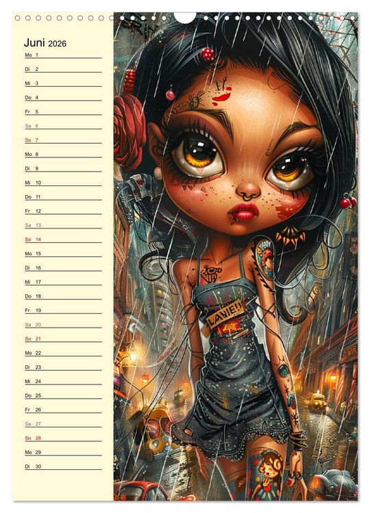 Produktbild: Rockabilly. Strange Comic-Kunst Girls im 50er-Jahre Stil (Wandkalender 2026 DIN A3 hoch), CALVENDO Monatskalender