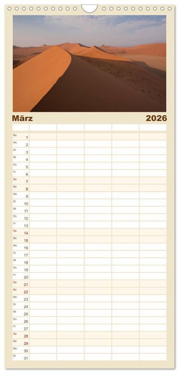 Produktbild: Familienplaner 2026 - Namibia - Sehnsucht der Ferne mit 5 Spalten (Wandkalender, 21 x 45 cm) CALVENDO