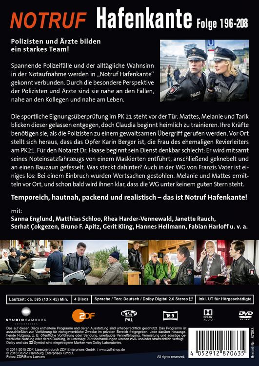 Produktbild: Notruf Hafenkante 16 - Folgen 196-208 [4 DVDs]