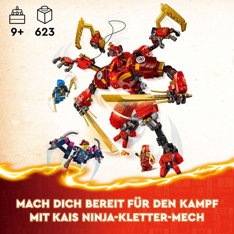 LEGO NINJAGO 71812 Kais Ninja-Kletter-Mech Set mit Actionfigur-Spielzeug