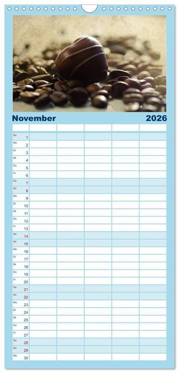 Produktbild: Familienplaner 2026 - Kaffee-Pause Terminkalender mit 5 Spalten (Wandkalender, 21 x 45 cm) CALVENDO