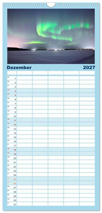 Produktbild: Familienplaner 2027 - Lulea - Wintertraum in Schwedisch Lappland mit 5 Spalten (Wandkalender, 21 x 45 cm) CALVENDO
