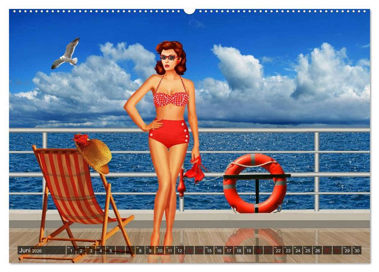 Produktbild: Pin-Up Girls im Retro Style by Mausopardia (Wandkalender 2026 DIN A2 quer), CALVENDO Monatskalender