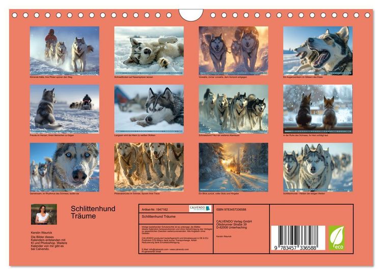 Produktbild: Schlittenhund Tr&auml;ume (Wandkalender 2026 DIN A4 quer), CALVENDO Monatskalender