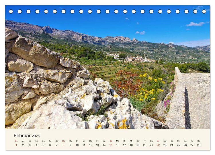 Produktbild: El Castell de Guadalest - In der Berglandschaft der Costa Blanca (Tischkalender 2026 DIN A5 quer), CALVENDO Monatskalender