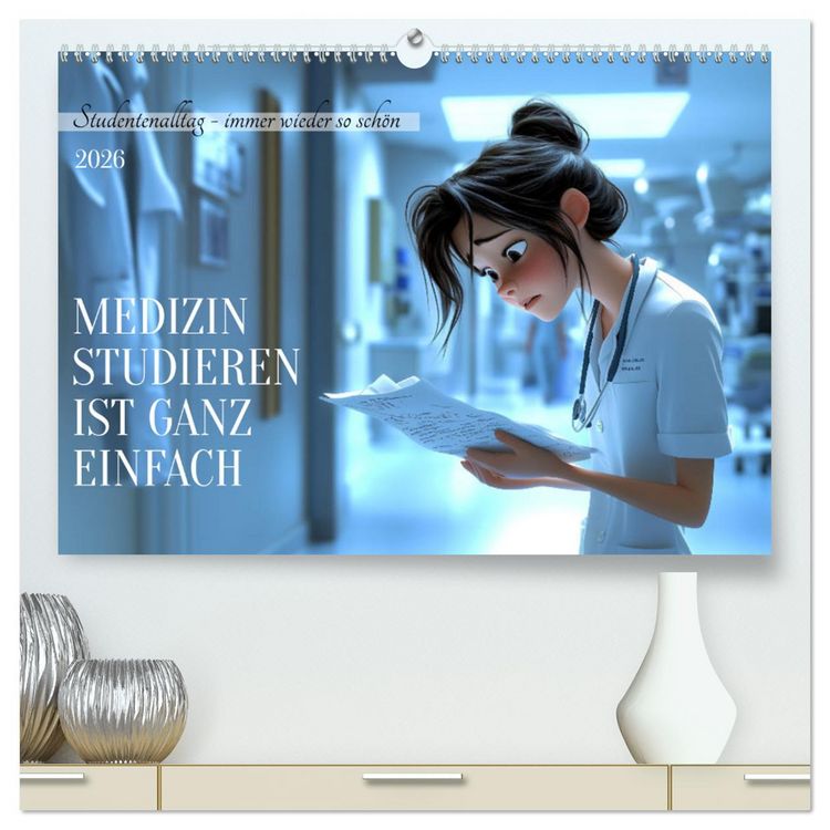 Produktbild: Medizin studieren ist ganz einfach (hochwertiger Premium Wandkalender 2026 DIN A2 quer), Kunstdruck in Hochglanz