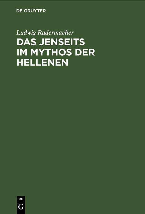 Produktbild: Das Jenseits im Mythos der Hellenen