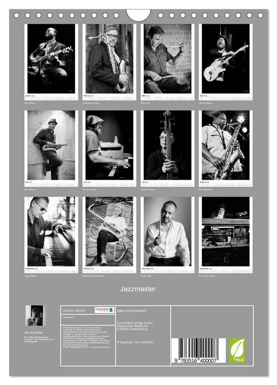Produktbild: Jazzmaster (Wandkalender 2026 DIN A4 hoch), CALVENDO Monatskalender