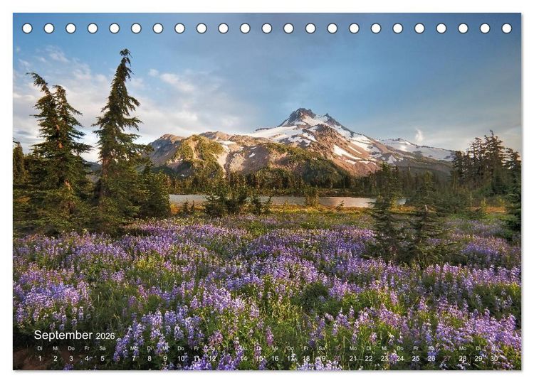 Produktbild: Land im Licht - Berge und K&uuml;sten in Oregon und Washington - von Jeremy Cram (Tischkalender 2026 DIN A5 quer), CALVENDO Monatskalender