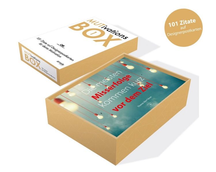 Produktbild: MUTivationsbox - 101 Zitate auf Designerpostkarten f&uuml;r deine Motivation