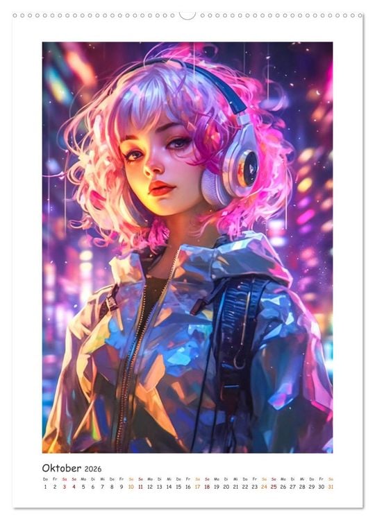 Produktbild: Coole Cyber Girls (Wandkalender 2026 DIN A2 hoch), CALVENDO Monatskalender