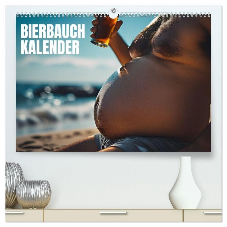 Produktbild: Lustige Kalender M&auml;nner mit Bierb&auml;uchen - Bierbauch Kalender Geschenk f&uuml;r Kollegen, Freunde & Party-Liebhaber Wandkalender (hochwertiger Premium Wandkalender 2027 DIN A2 quer), Kunstdruck in Hochglanz
