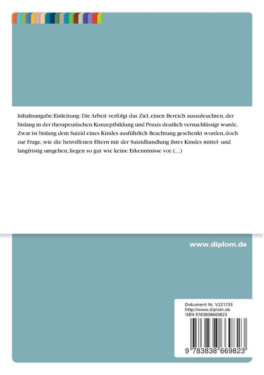 Produktbild: Therapeutische und beratende Arbeit mit Eltern suizidierter Kinder