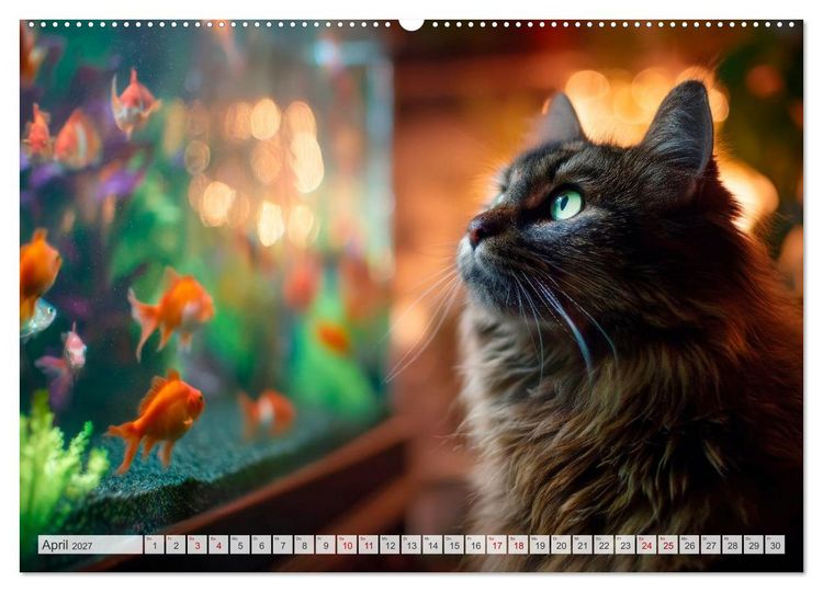 Produktbild: Katzen - Jeder Moment ein Abenteuer (Wandkalender 2027 DIN A2 quer), CALVENDO Monatskalender